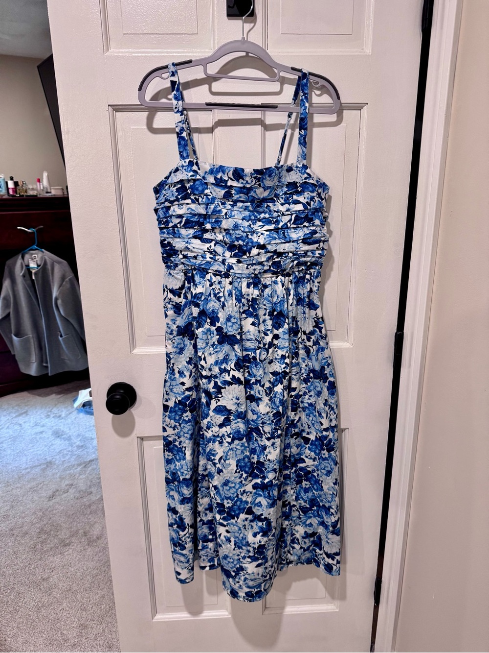 Abercrombie & Fitch Blue Floral Square-Neck Midi Dress - Picture 2 of 4